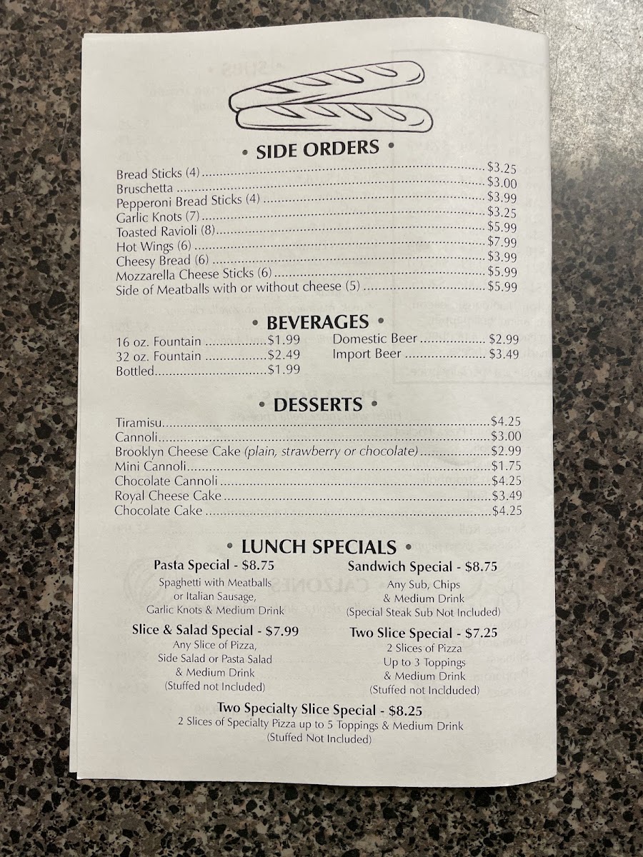Milano's N.Y. Pizza Menu - Image 2